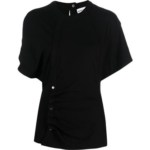 Rabanne short-sleeved draped blouse - nero