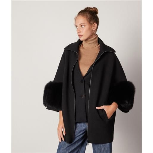 Falconeri cappotto kimono in cashmere ultrasoft nero