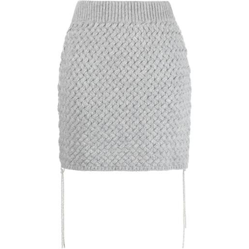 Giuseppe Di Morabito woven-knit lace-up miniskirt - grigio