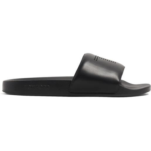 TOM FORD sandali slides con logo traforato - nero