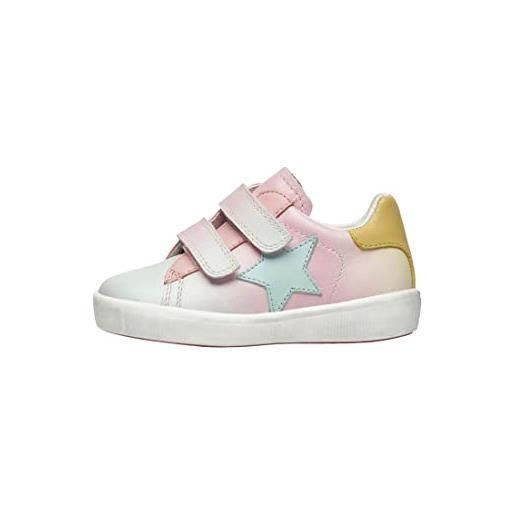 Naturino annie vl-sneakers in pelle con patch stella, rosa 38