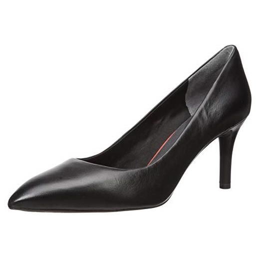 Rockport scarpe da donna total motion 75 mm plain toe pump pumps, pelle nera. , 41.5 eu larga