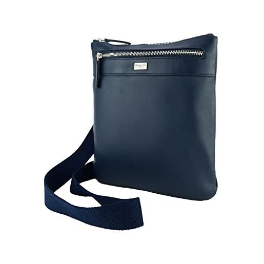 Laura Biagiotti biagiotti borsello da uomo con tracolla regolabile, multi tasca in vera pelle (blu piccolo 401)