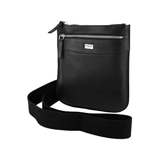 Laura Biagiotti biagiotti borsello da uomo con tracolla regolabile, multi tasca in vera pelle (nero piccolo 401)