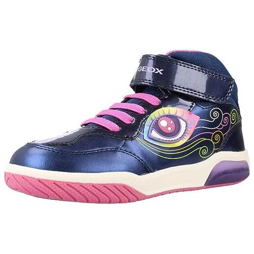 Geox j inek girl, scarpe da ginnastica, navy lilac, 31 eu