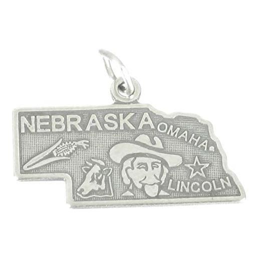 Maldon Jewellery ciondolo in argento sterling dello stato del nebraska. 925 x 1 usa states america charms