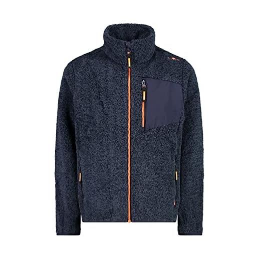CMP - giacca in pile highloft melange da bambini, b. Blue mel. -flamingo fluo, 164
