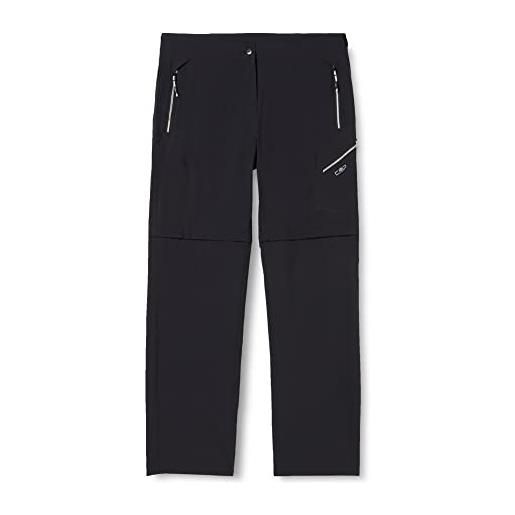 CMP - pantaloni zip off elasticizzati da donna, nero, 50