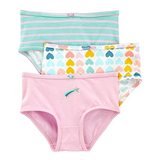 Carter's little girl's 3-pack stretch cotton panties (4-5t, black hearts(33309415)/grey heather/pink dogs)