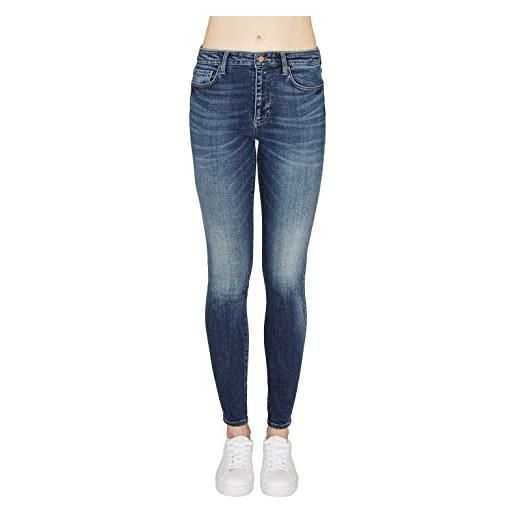 Armani exchange j01 super skinny, jeans donna, blu (dark blue wash), 32