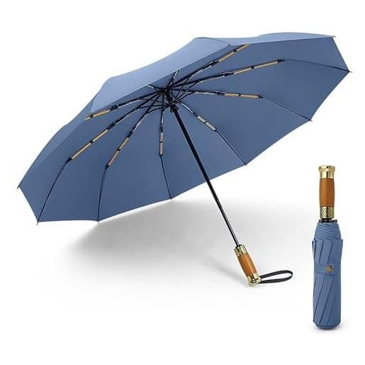 DUSTX ombrello business wooden handen ombrello pieghevole automatico ombrello solare a pioggia rinforzato per uomini e donne