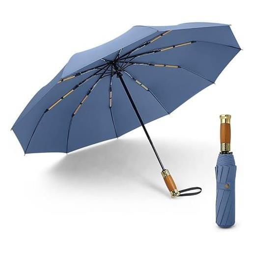 DUSTX ombrello business wooden handen ombrello pieghevole automatico ombrello solare a pioggia rinforzato per uomini e donne
