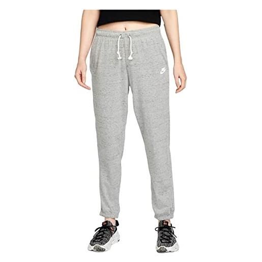 Nike w nsw gym vntg easy pant pantaloni sportivi, dk grey heather/white, xs donna