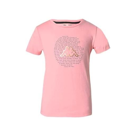 Kappa bts bessy, t-shirt bambino, rosa, 6 anni