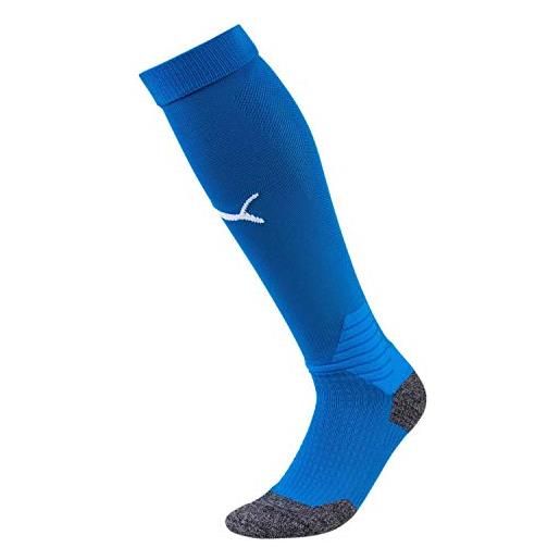 PUMA liga socks, calzettoni calcio unisex, blu (electric blue lemonade/puma white), 4