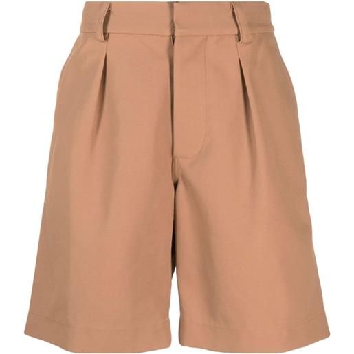 Nanushka shorts a vita bassa - marrone