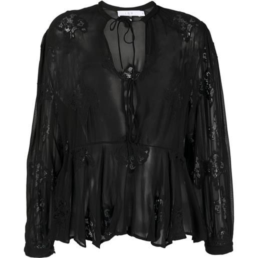 IRO lalia embroidered blouse - nero