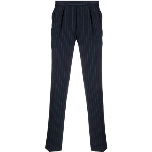Polo Ralph Lauren pinstripe-pattern slim-cut trousers - blu