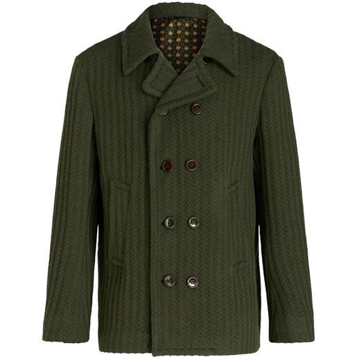 ETRO herringbone-pattern double-breasted jacket - verde