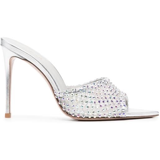 Le Silla gilda 115mm crystal-embellished mule - argento