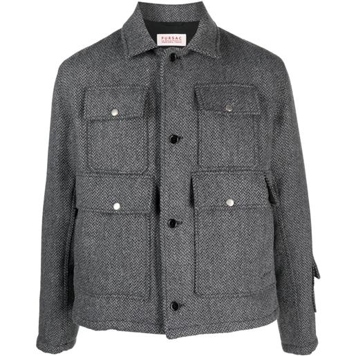 FURSAC giacca-camicia con tasche - grigio