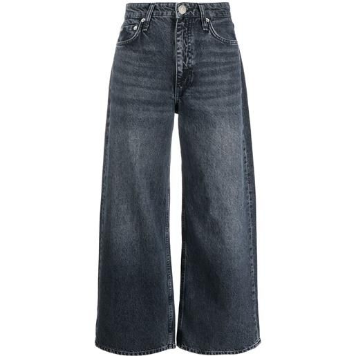 rag & bone jeans a gamba ampia crop - blu