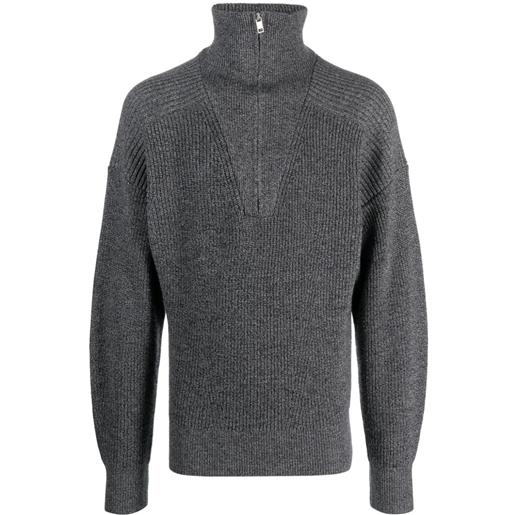 MARANT maglione con mezza zip - grigio