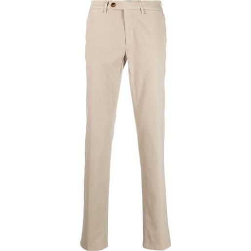 Canali mid-rise cotton chino trousers - toni neutri