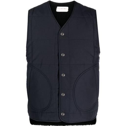 FURSAC gilet imbottito con bottoni automatici - blu