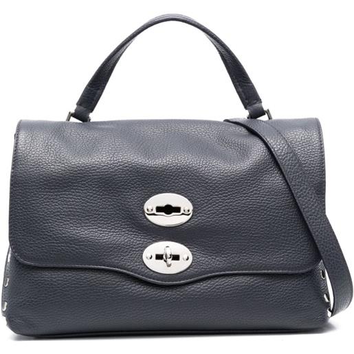 Zanellato small postina leather tote bag - blu