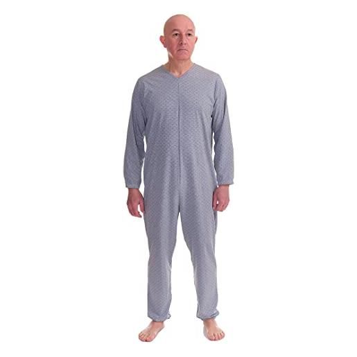 FERRUCCI COMFORT pigiama tutone sanitario serenità manica lunga 1 cerniera/zip dietro schiena estivo (azzurro / cielo, xxl)