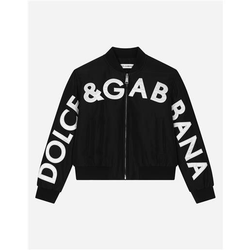 Dolce & Gabbana bomber in tela con ricamo logo