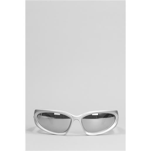 Balenciaga occhiali swift oval in nylon argento