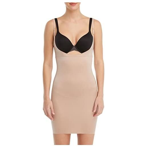 Spanx smartgrip slips, open-bust full slip, body modellante donna, beige (foundation), l