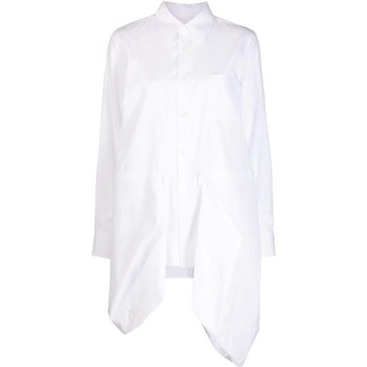 Comme Des Garçons asymmetric-hem cotton shirt - bianco