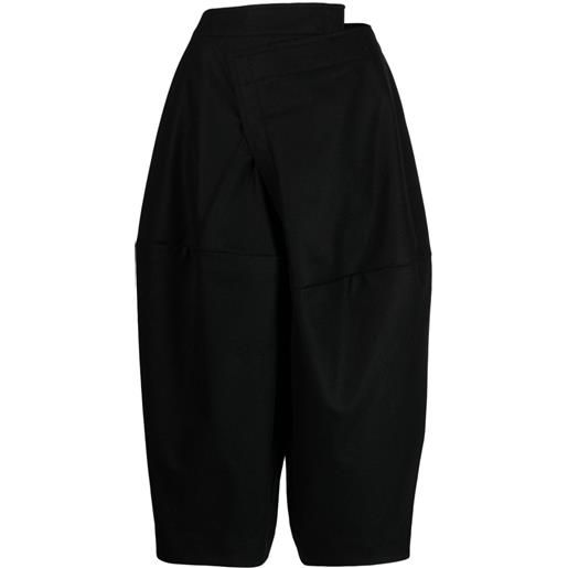 Comme Des Garçons asymmetric wide-leg cropped trousers - nero