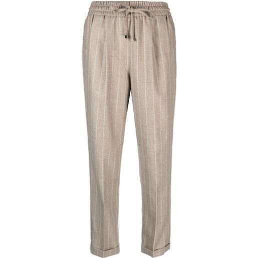 Kiton pinstripe-pattern wool trousers - toni neutri