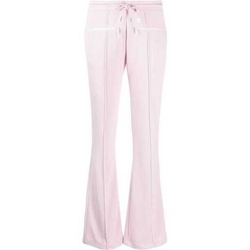 Courrèges pantaloni svasati con applicazione - rosa