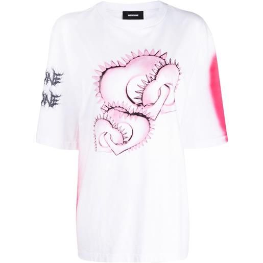 We11done graphic-print cotton t-shirt - bianco
