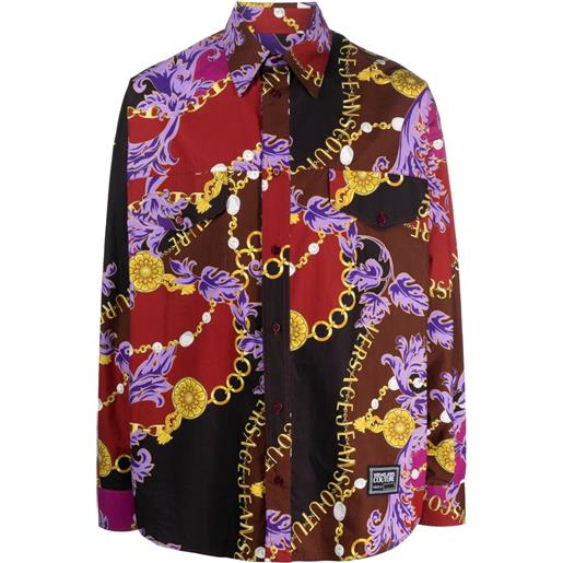 Versace Jeans Couture chain couture-print cotton shirt - marrone