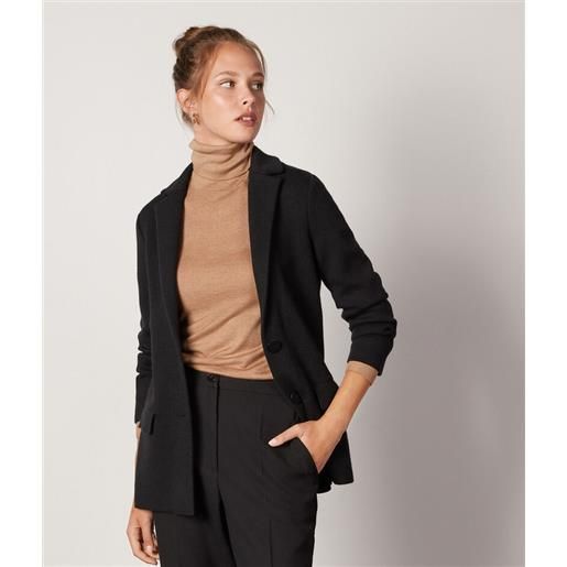 Falconeri giacca tweed in cashmere ultrasoft nero