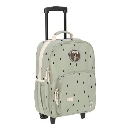 Lässig valigetta da viaggio per bambini con asta telescopica e ruote per bagaglio a mano/trolley per bambini happy prints oliva