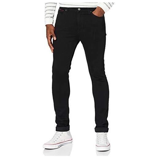 Tommy Hilfiger tommy jeans jeans uomo simon skinny elasticizzati, nero (new black stretch), 33w / 32l
