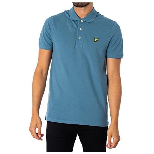 Lyle & Scott, polo da uomo in tinta unita, blu, l