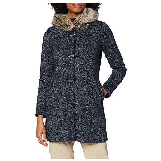 CMP - giacca lunga da donna con cappuccio fisso, b. Blue mel. , 52