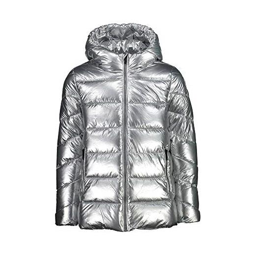 CMP - giacca lunga da bambini con cappuccio fisso, silver, 116