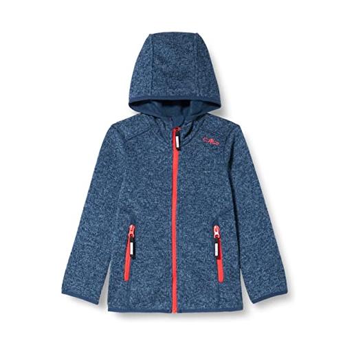 CMP - giacca in knit-tech da bambini con cappuccio fisso, blue-red kiss, 116