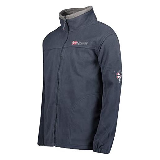 Geographical Norway calda giacca da uomo in pile, per attività all'aria aperta, con marchio tamazonie, blu navy, l