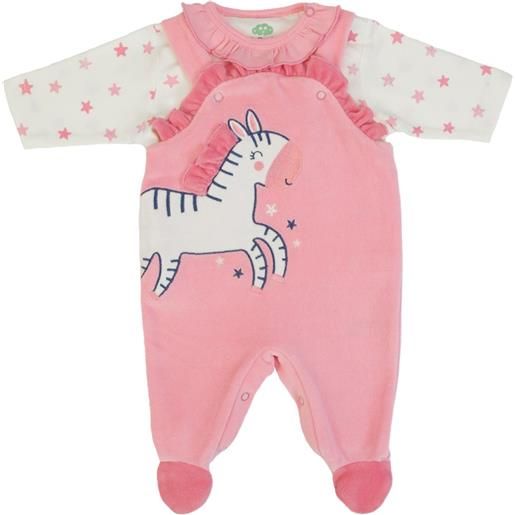 Fs - Baby tutina neonato ciniglia salopette manica lunga zebra