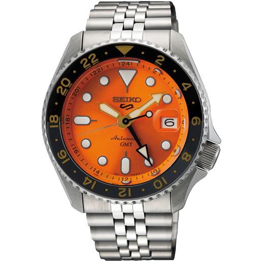 Seiko Watch orologio seiko 5 sports gmt quadrante arancione cinturino in acciaio